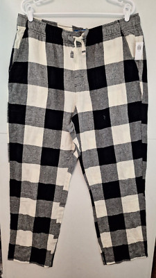 Old Navy Men's XL Black Buffalo Plaid Flannel Pajama Pants NWT 407069