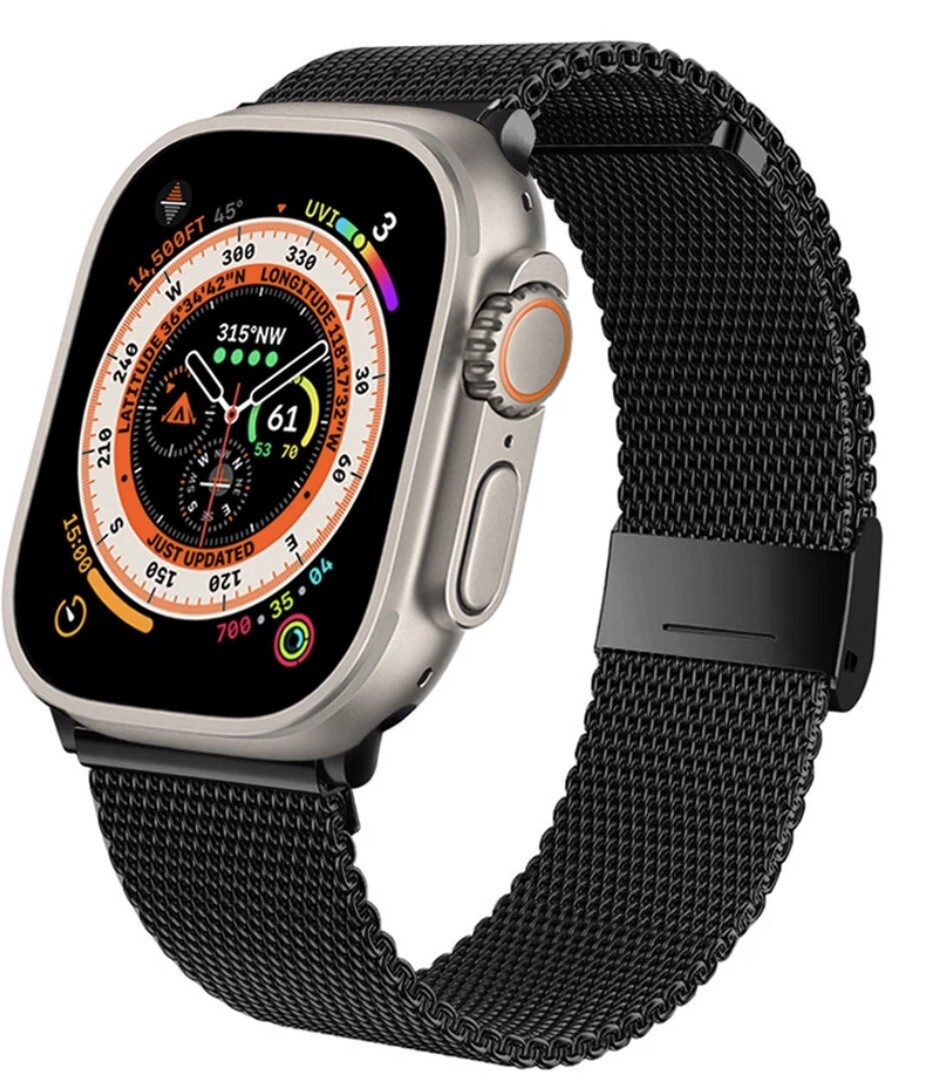 Apple Watch Band Series 8 7 SE 6 5 4 3 (Milanese) Magnetic Stainless Steel Strap-image