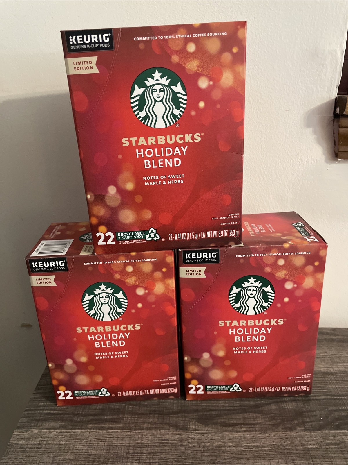 Starbucks Holiday Blend Bundle KCup Coffee Pods Keurig Lot of 3 boxes 66 kcups eBay