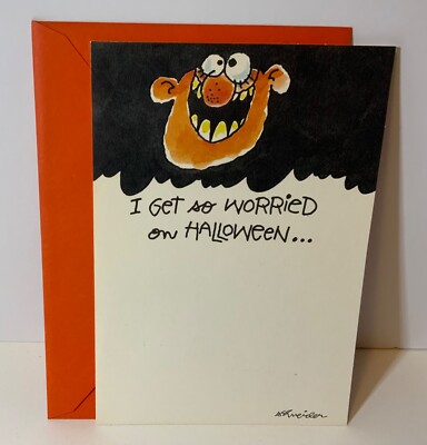 Modern UNUSED Halloween Card Hallmark  My Thoughts Exactly  Funny Goofy Guy