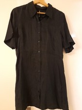 Zara Black Autumn Silky Shirt Dress Size L BNWT