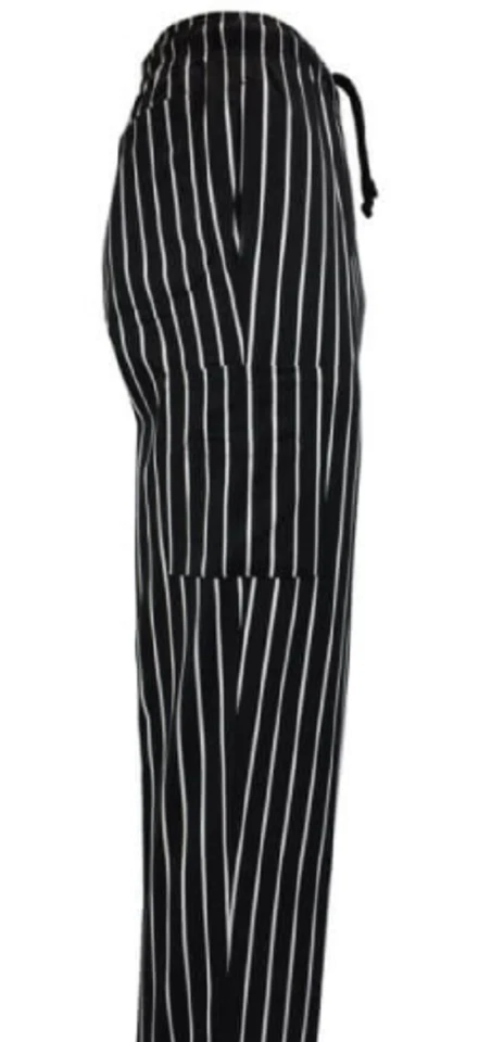 Classic Chalk-stripe Chef Pants 3 Pocket Heavy Duty Kitchen Chef Wear 2032CS - Image 2 of 4