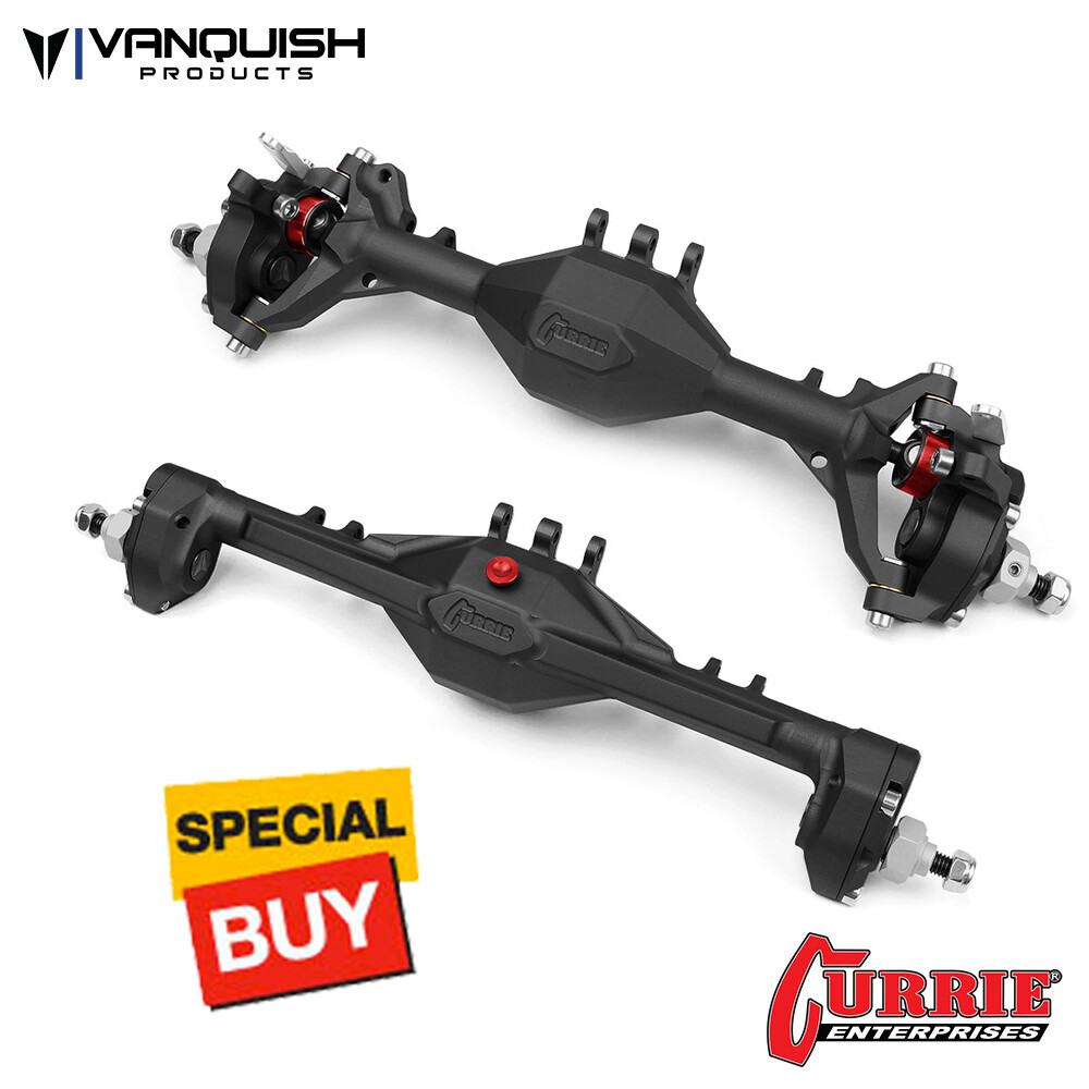 Vanquish Currie Portal F9 Front / Rear Axle Black Anodized SCX10II