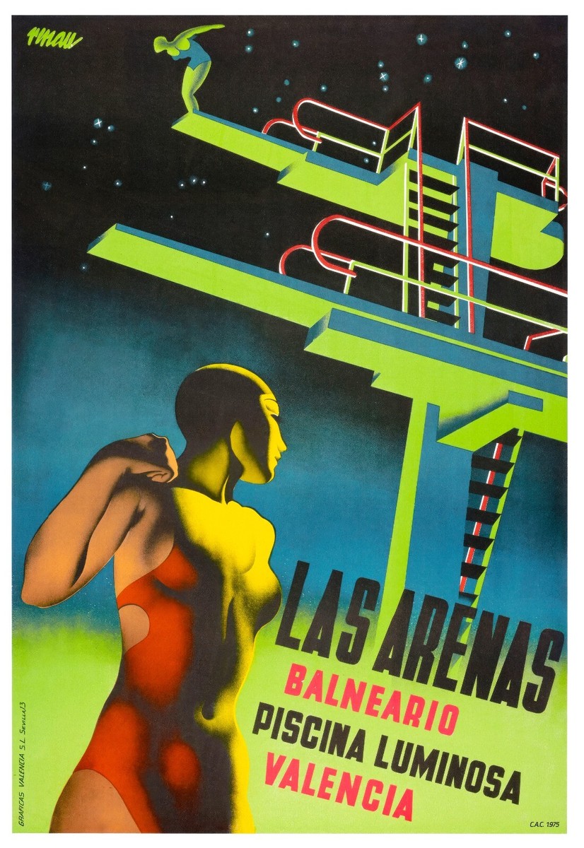 Póster Las Arenas Balneario Piscina Luminosa de Valencia - Josep Renau - 1935