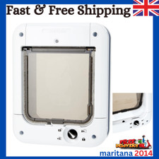 Microchip Pets Door Large Cat Flap Small Dog Big Cat White Micro Chip Open New