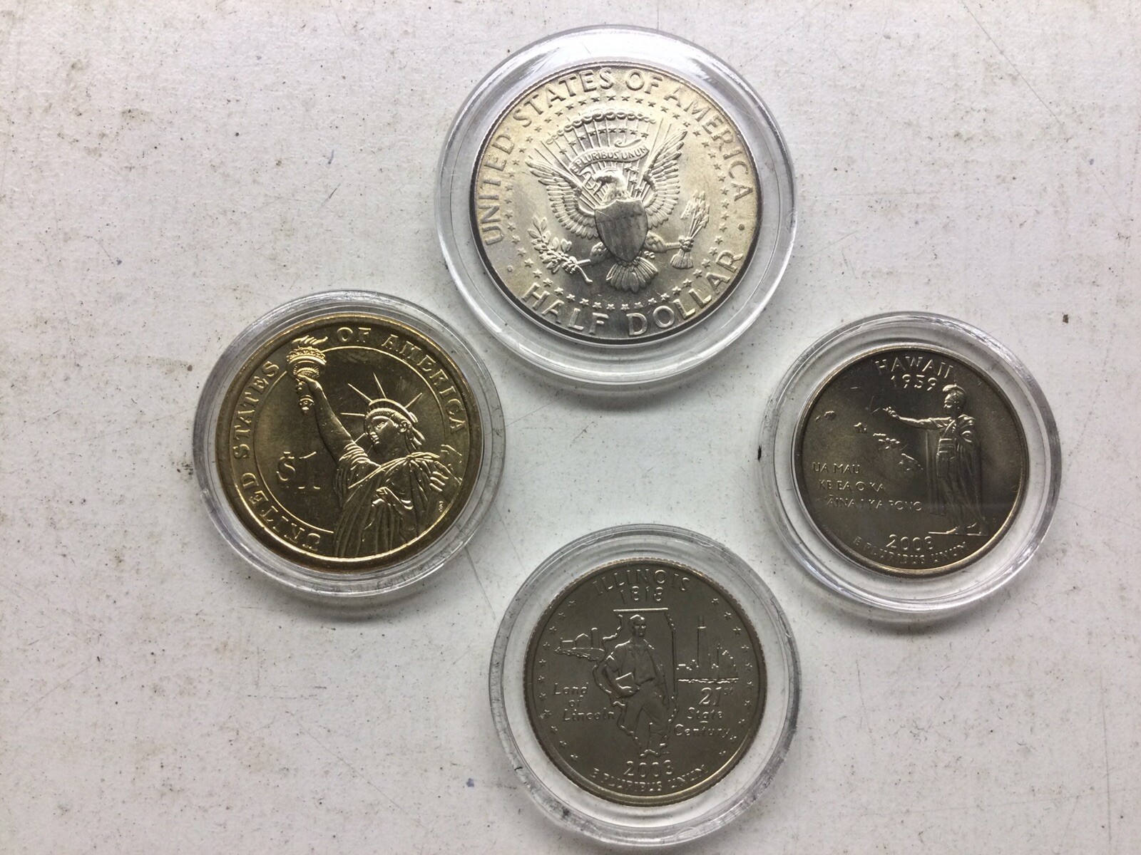 07 Colorized Barack Obama Commemorative Coin Set US Dollar 1/2 Dollar 2 ...