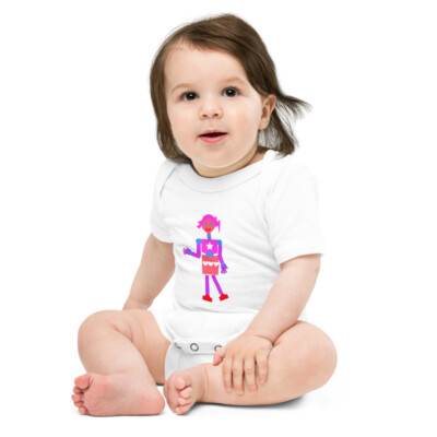 Baby short sleeve one piece Robot Girl
