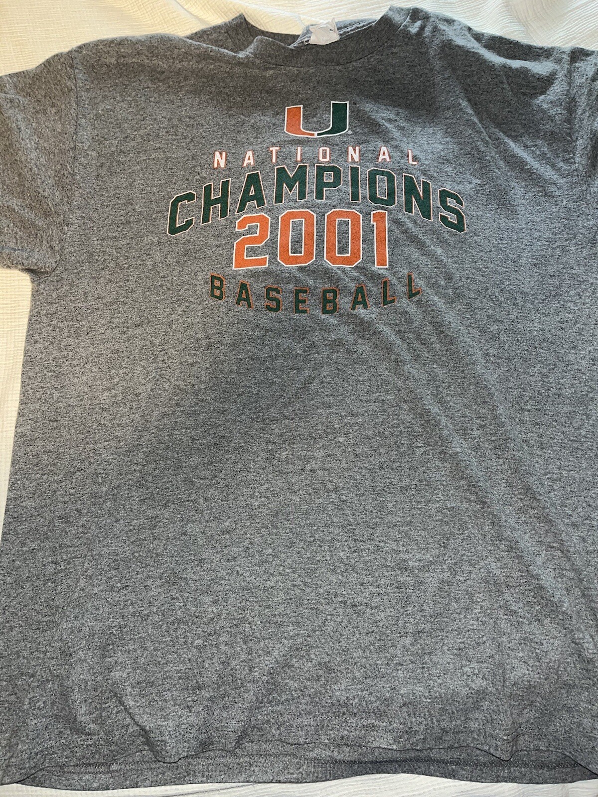 Vintage 2001 University Of Miami Baseball Anniversary T Shirt vintage-2001-university-of-miami-baseball-anniversary-t-shirt