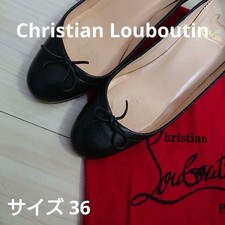 Rare Christian Louboutin MARCIA BALLA NAPA Black Bow Pumps Size 35.5 US 5.5