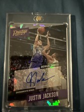 2017-18 Panini Prestige Justin Jackson Bonus Shots Signatures Auto #47 Kings