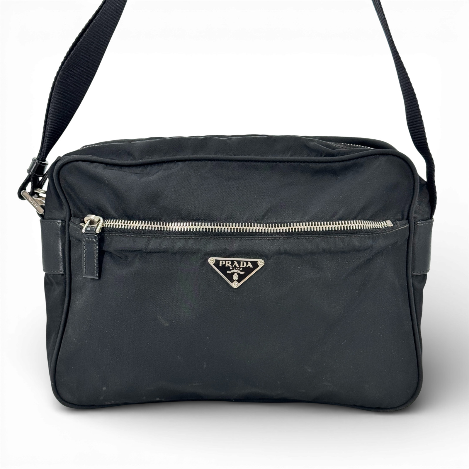 Auth PRADA Tessuto Nylon Black Shoulder Bag KA661