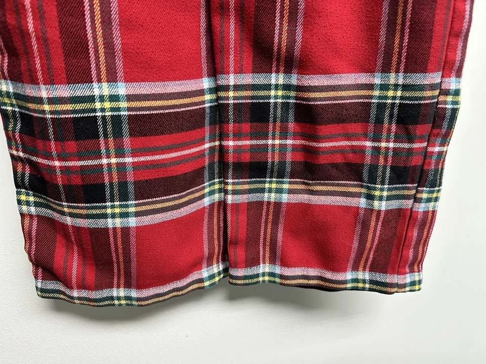 Lands End 儿童男女通用 14 码红色格子法兰绒圣诞假日睡衣套装 — 第 3/4 张图片