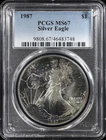 1987 $1 American Silver Eagle PCGS MS 67 | Toned Uncirculated UNC BU