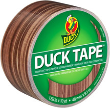 Duck Brand Printed Duct Tape Single Roll, Woodgrain 283051 