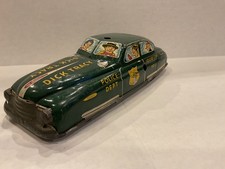 vintage tin lithographed Dick Tracy police squad car toy circa 1949 car number 1