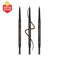 3 Pcs Waterproof Eyebrow Pencil Dark Brown, Premium Eye Brow Pencil Brn with Spo