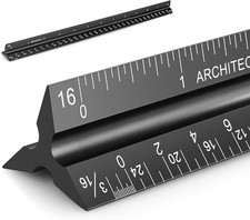 12" Architectural Scale Ruler Aluminum Architect Scale Triangular Scale Ruler fo