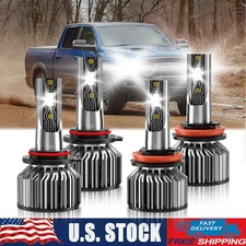 For Ram 1500 2011-2023 Front LED Headlight Kit High Low Beam Bulb 6500K 26000LM