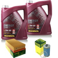 Motor-ÖL 10L Mannol 5W-30 Combi LL+MANN-FILTER Filterpaket FüR Bmw 7Er E38 750 I