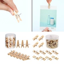 Wooden Clips Paper Artworks Photo Arts Pushpin Thumbtacks Pins Cork