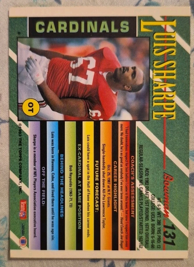 1993 Bowman - Luis Sharpe #131 - Image 2 of 2