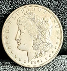 1891 CC Morgan Dollar UNC In Grade Full Feathers 100% Original Gradable Coin