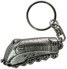Mallard Steam Train KeyRing Hand Crafted Pewter with Gift Pouch