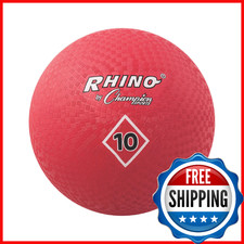 Champion Sports 10" Red High-Bounce 2-Ply Nylon Playground Ball