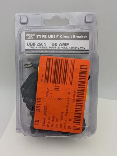 Connecticut Electric UBIF-250N 50 Amp 2-Pole Thick Circuit Breaker (Sealed)