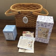 Precious Moments 2002 Membership Kit Basket, Figurine, Candle Holder  Brochure