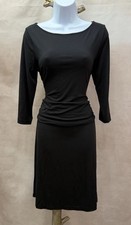 Talbots Petites Stretch Black Knit Dress w/Ruched Waist Size M