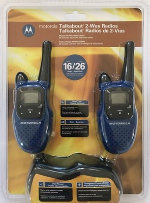 Motorola Talkabout MC220R FRS/GMRS 2-Way Radios Pair 16 Mile Range + Charger NEW