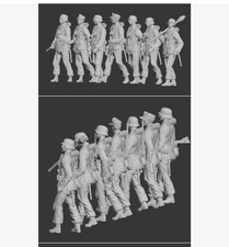 Nuova stampa 3D 1/72 prima guerra mondiale Germania soldato modello 7 persone non dipinto