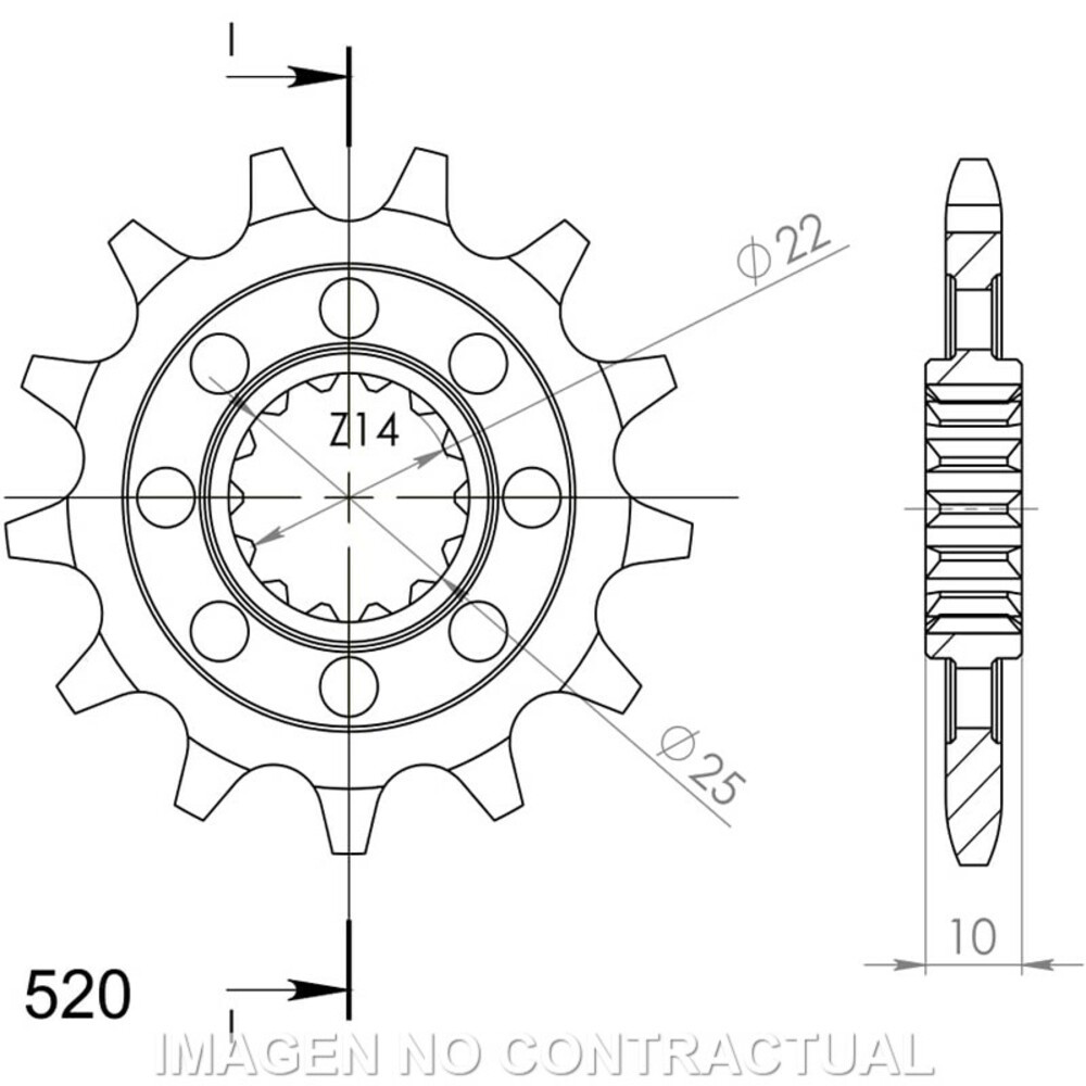 Supersprox Pinion MV Agusta 520 X 14 For Motorcycle Parts Accessories