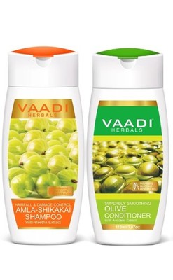 Vaadi Herbals Amla Shikakai Shampoo hairfall & Damage Control Olive Conditioner