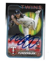 2024 TOPPS #538 KODY FUNDERBURK TWINS AUTOGRAPHED SIGNED BASEBALL CARD RC