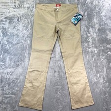 New Dickies Girl Simple Pant Women s Size 15 Khaki Mid Rise Cotton
