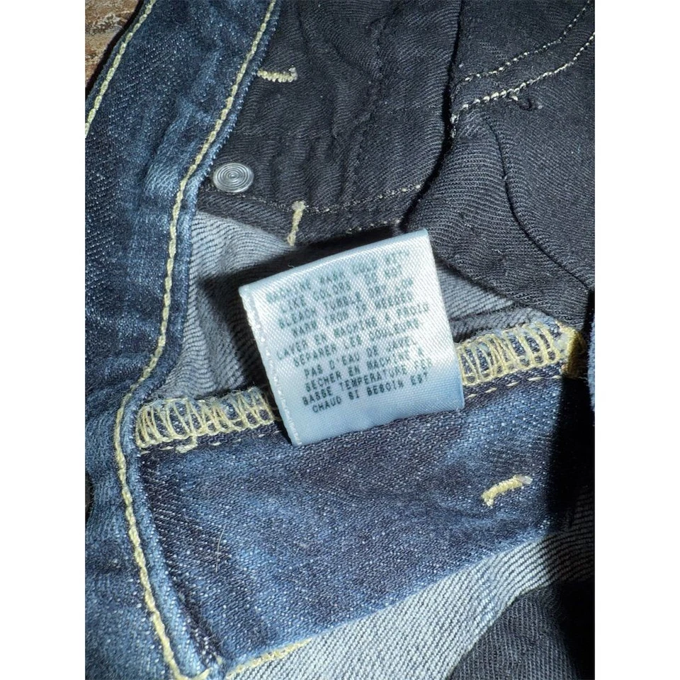 Pantalones de mezclilla para mujer Guess con puños lavado oscuro talla 26 estrella vintage capri Foto 4 de 4