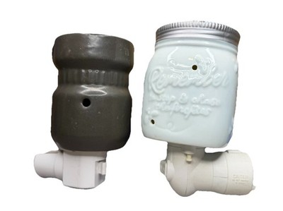 Scentsy Chasing Fireflies Mini Warmer + Solid Color Plug In Wax Bundle - Tested