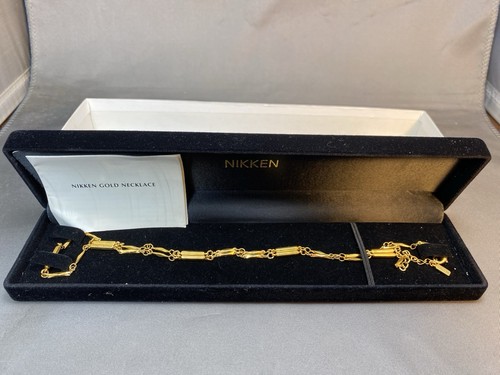 Nikken Therapy Magnetic Gold Tone Chain Necklace 18"-20" 23K Plated Original
