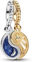 Pandora Bicolor Teilbarer Sonne & Mond Charm-AnhäNger 762678C01 AnhäNger