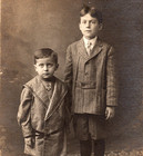 Antique Vintage Real Photo Postcard Fashion Picture Two Young Boys In Suits