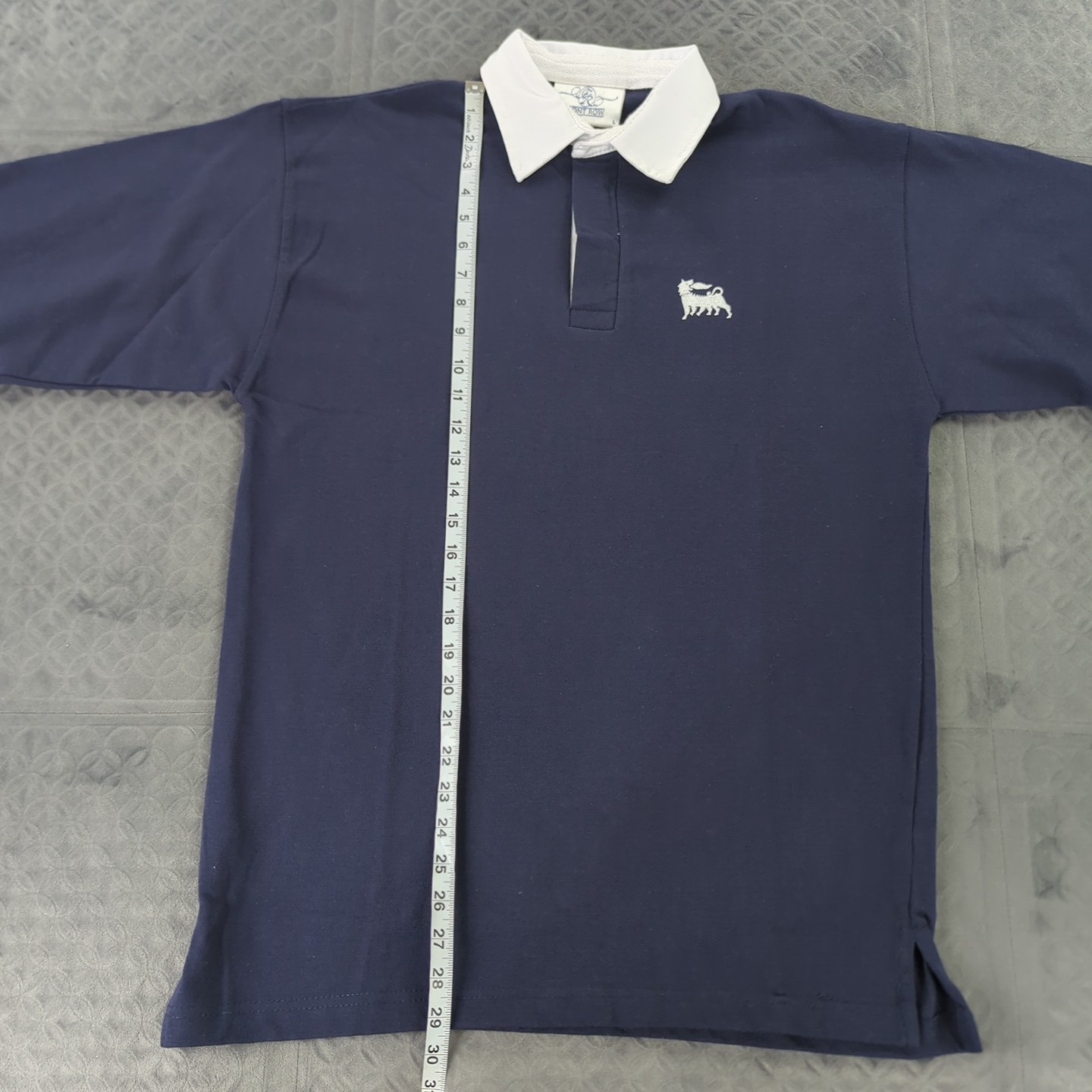 Eni Saipem Rugby Polo Shirt Front Row Blue Long Sleeve Men Large Cotton image 8