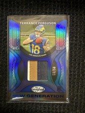 2025 Panini Certified Mirror Blue #NGJ-TFN Terrance Ferguson Rams 50/50 Book End