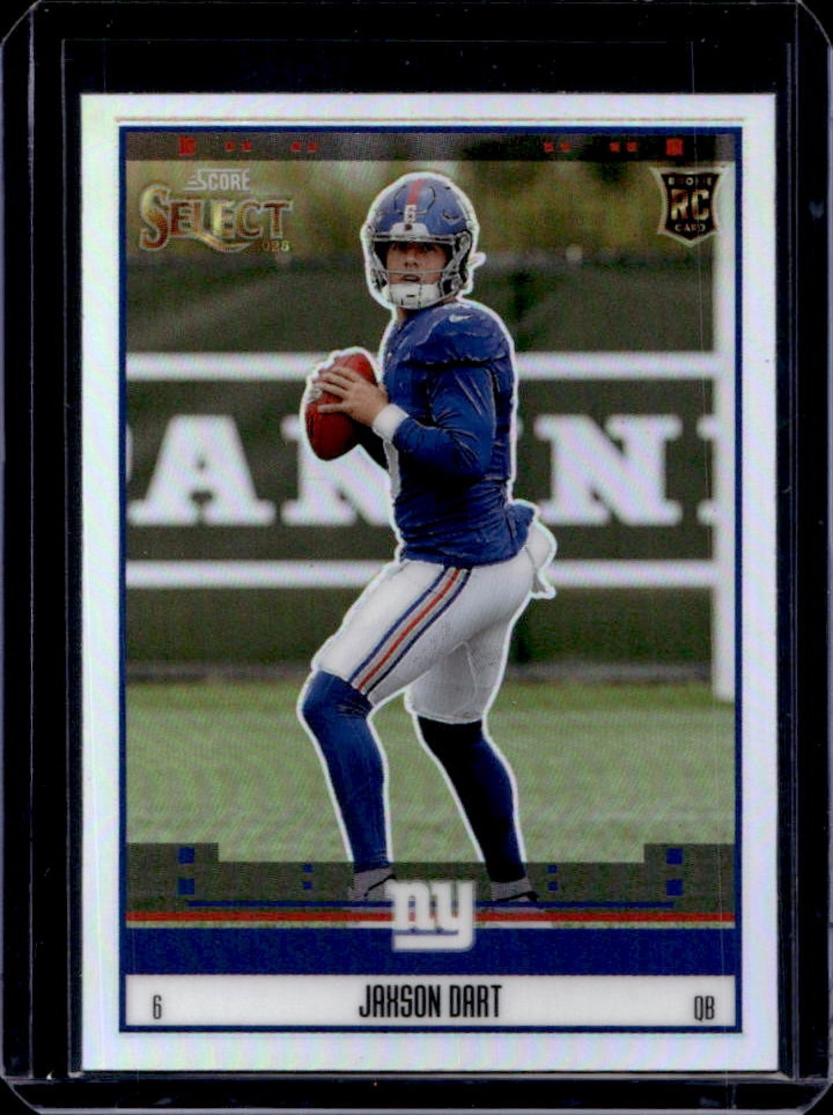 2025 Panini Select Jaxson Dart Score Throwback RC Silver Prizm Rookie #14 Giants