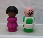Vintage Fisher Price Little People Sesame Street Susan & Mr. Hopper Figures