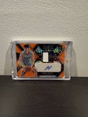 Jake LaRavia 2022-23 Panini Select Orange Pulsar Prizm RPA /30 RC Auto Patch