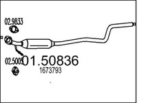 MTS Mittelschalldämpfer 01.50836 für FIESTA FORD 6 CB1 CCN Van LPG