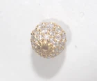 6 mm 14k Solid Yellow Gold Diamond Pavé Sphere Round Globe Disco Ball Bead
