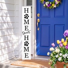 Home Sweet Sign, Welcome Porch Decor Front Door 47.2" x 7.8", White2